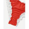 imageMilumia Womens Bikini Bottoms Solid Ruched Lettuce Trim Swim Bottom SwimwearRed
