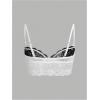 imageMilumia Womens Colorblock Lace Corset Crop Top Y2k Bralette Camisole Going OutBlack and White