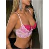imageMilumia Womens Colorblock Lace Corset Crop Top Y2k Bralette Camisole Going OutPink