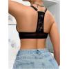 imageMilumia Womens Lace Front Closure Bras Racerback Wireless BralettesBlack