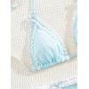 imageMilumia Womens Lace Trim Bow Tie Bikini Set Triangle Halter Cheeky 2 Piece SwimsuitBlue