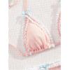 imageMilumia Womens Lace Trim Bow Tie Bikini Set Triangle Halter Cheeky 2 Piece SwimsuitPink