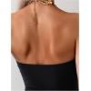 imageMilumia Womens Metal Starfish Cut Out Strapless Bathing Suit Ruched Bandeau Tube Top One Piece SwimsuitsBlack