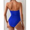 imageMilumia Womens Metal Starfish Cut Out Strapless Bathing Suit Ruched Bandeau Tube Top One Piece SwimsuitsRoyal Blue