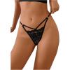 imageMilumia Womens Sexy Floral Lace Underwear Panties Cut Out Low Rise GString ThongsBlack