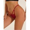 imageMilumia Womens Sexy Floral Lace Underwear Panties Cut Out Low Rise GString ThongsBurgundy