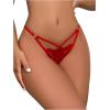 imageMilumia Womens Sexy Floral Lace Underwear Panties Cut Out Low Rise GString ThongsRed