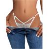 imageMilumia Womens Sexy Floral Lace Underwear Panties Cut Out Low Rise GString ThongsWhite