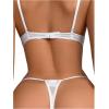 imageMilumia Womens Sexy Floral Lace Underwear Panties Cut Out Low Rise GString ThongsWhite
