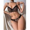 imageMilumia Womens Sexy Leopard Underwire Push Up Bra and Panty Sets Cheetah Print 2 Piece Lingerie SetBrown and Black