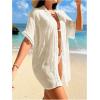 imageMilumia Womens Swimsuit Coverup Short Sleeve Open Front Kimono Swim Cover Up BeachwearSolid Apricot
