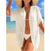 imageMilumia Womens Swimsuit Coverup Short Sleeve Open Front Kimono Swim Cover Up BeachwearSolid Apricot