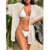 imageMilumia Womens Swimsuit Coverup Short Sleeve Open Front Kimono Swim Cover Up BeachwearSolid Apricot