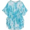imageMilumia Girls Tie Dye Mesh Sheer Ruffle Coverups Beach Swimsuit Cover UpRuffle Trim Blue