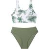 imageMilumia Girls Two Piece Bikini Set Tropical Print Swimsuit SwimwearTropical Green