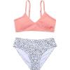 imageMilumia Girls Two Piece Swimsuit Wrap V Neck Spaghetti Strap Wireless Bikini SetMulticolor