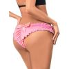 imageMilumia Women Satin Panty Bow Knot Frill Trim Ruched Cheeky Underwear Low Waist Bikini BriefsHot Pink