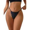 imageMilumia Women Sexy Cheeky Lace Panties Thongs Underwear Low Rise GString Brief HipsterBlack