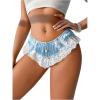 imageMilumia Women Sexy Lace Satin Panties Cheeky Ruffle Hem Lingerie UnderwearBlue