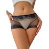 imageMilumia Women Sexy Mesh Sheer Low Rise Boyshorts Underwear Full Coverage BriefsBlack