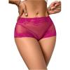 imageMilumia Women Sexy Mesh Sheer Low Rise Boyshorts Underwear Full Coverage BriefsHot Pink