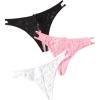 imageMilumia Women Sexy Panties Pack Crotchless Lingerie Cheeky Naughty Thongs Underwear SetBlack White Pink