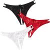 imageMilumia Women Sexy Panties Pack Crotchless Lingerie Cheeky Naughty Thongs Underwear SetWhite Black Red