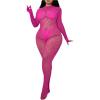 imageMilumia Womens Plus Size Fishnet Bodystocking Lingerie Sheer Body Stockings NightwearHot Pink