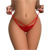 imageMilumia Womens Sexy Floral Lace Underwear Panties Cut Out Low Rise GString ThongsRed
