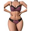 imageMilumia Womens Sexy Leopard Underwire Push Up Bra and Panty Sets Cheetah Print 2 Piece Lingerie SetPink