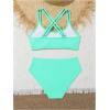 imageMilumia Girls 2 Piece Swimsuits Criss Cross Spaghetti Strap Bikini SetsCadet Blue