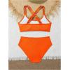 imageMilumia Girls 2 Piece Swimsuits Criss Cross Spaghetti Strap Bikini SetsOrange