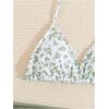 imageMilumia Girls 3 Piece Bikni Set Ditsy Floral Halter Swimsuit with Cover Up SkirtsArmy Green