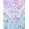 imageMilumia Girls 3 Pieces Bikini Set Tropical Print Criss Cross Wrap Bathing Suit with Beach SkirtLilac Purple