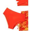 imageMilumia Girls 3 Pieces Bikini Set Tropical Print Criss Cross Wrap Bathing Suit with Beach SkirtOrange Multi