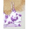 imageMilumia Girls 3 Pieces Bikini Set Tropical Print Criss Cross Wrap Bathing Suit with Beach SkirtTie Dye Purple