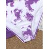 imageMilumia Girls 3 Pieces Bikini Set Tropical Print Criss Cross Wrap Bathing Suit with Beach SkirtTie Dye Purple