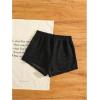 imageMilumia Girls Crochet Sheer Coverup Hollow Eyelet Shorts Swim Cover Up BeachwearAll Black