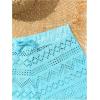 imageMilumia Girls Crochet Sheer Coverup Hollow Eyelet Shorts Swim Cover Up BeachwearBlue