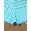 imageMilumia Girls Crochet Sheer Coverup Hollow Eyelet Shorts Swim Cover Up BeachwearBlue
