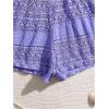 imageMilumia Girls Crochet Sheer Coverup Hollow Eyelet Shorts Swim Cover Up BeachwearPurple