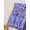 imageMilumia Girls Crochet Sheer Coverup Hollow Eyelet Shorts Swim Cover Up BeachwearPurple