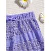 imageMilumia Girls Crochet Sheer Coverup Hollow Eyelet Shorts Swim Cover Up BeachwearPurple