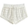 imageMilumia Girls Crochet Sheer Coverup Hollow Eyelet Shorts Swim Cover Up BeachwearWhite