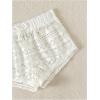 imageMilumia Girls Crochet Sheer Coverup Hollow Eyelet Shorts Swim Cover Up BeachwearWhite