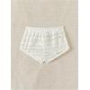 imageMilumia Girls Crochet Sheer Coverup Hollow Eyelet Shorts Swim Cover Up BeachwearWhite