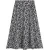 imageMilumia Girls Cute Summer Boho Ditsy Floral High Waisted A Line Flare Midi Skirt Flowy Long SkirtBlack