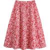 imageMilumia Girls Cute Summer Boho Ditsy Floral High Waisted A Line Flare Midi Skirt Flowy Long SkirtRed