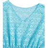 imageMilumia Girls Eyelet Hollow Beach Coverups Swimsuit Swimwear Cover UpBlue Solid