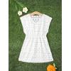 imageMilumia Girls Eyelet Hollow Beach Coverups Swimsuit Swimwear Cover UpEyelet White